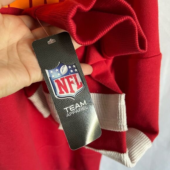 Junk Food Tampa Bay Buccaneers Women's Red/White Sideline Stripe Hoodie NWT XXL - Picture 5 of 6